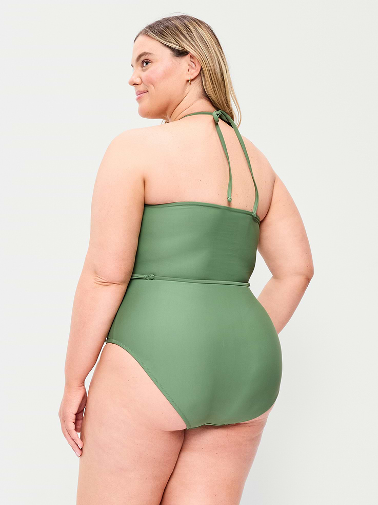 Image number 8 showing, Strapless Belted One-Piece Swimsuit