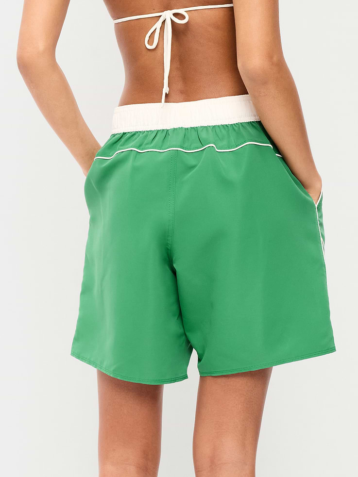 Image 2 of 7, Mid-Rise Loose Swim Board Shorts
