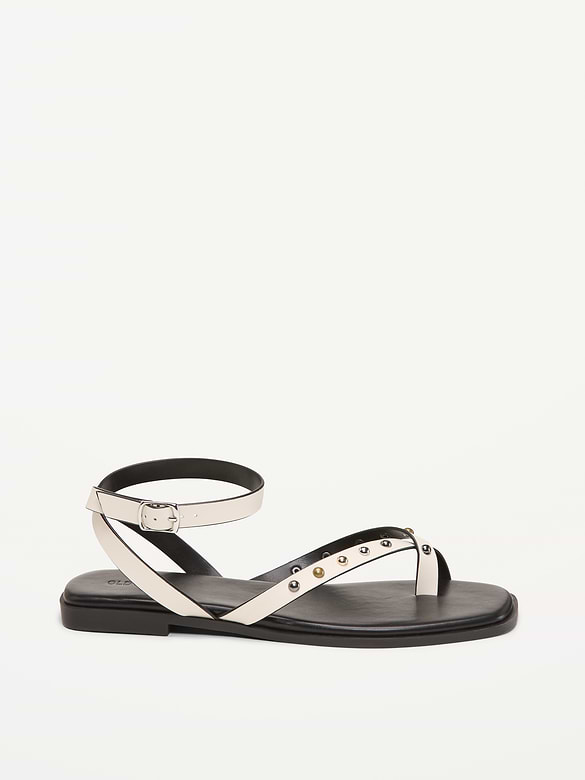 Studded Toe-Strap Sandals