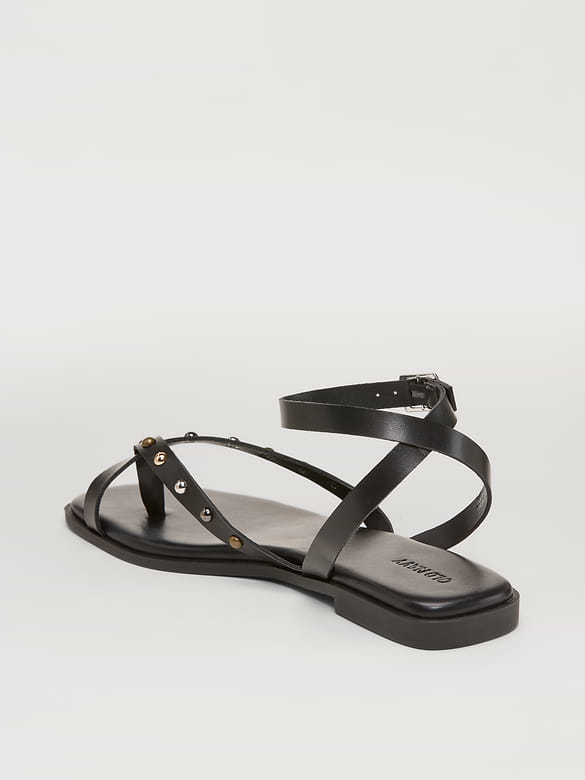 Studded Toe-Strap Sandals