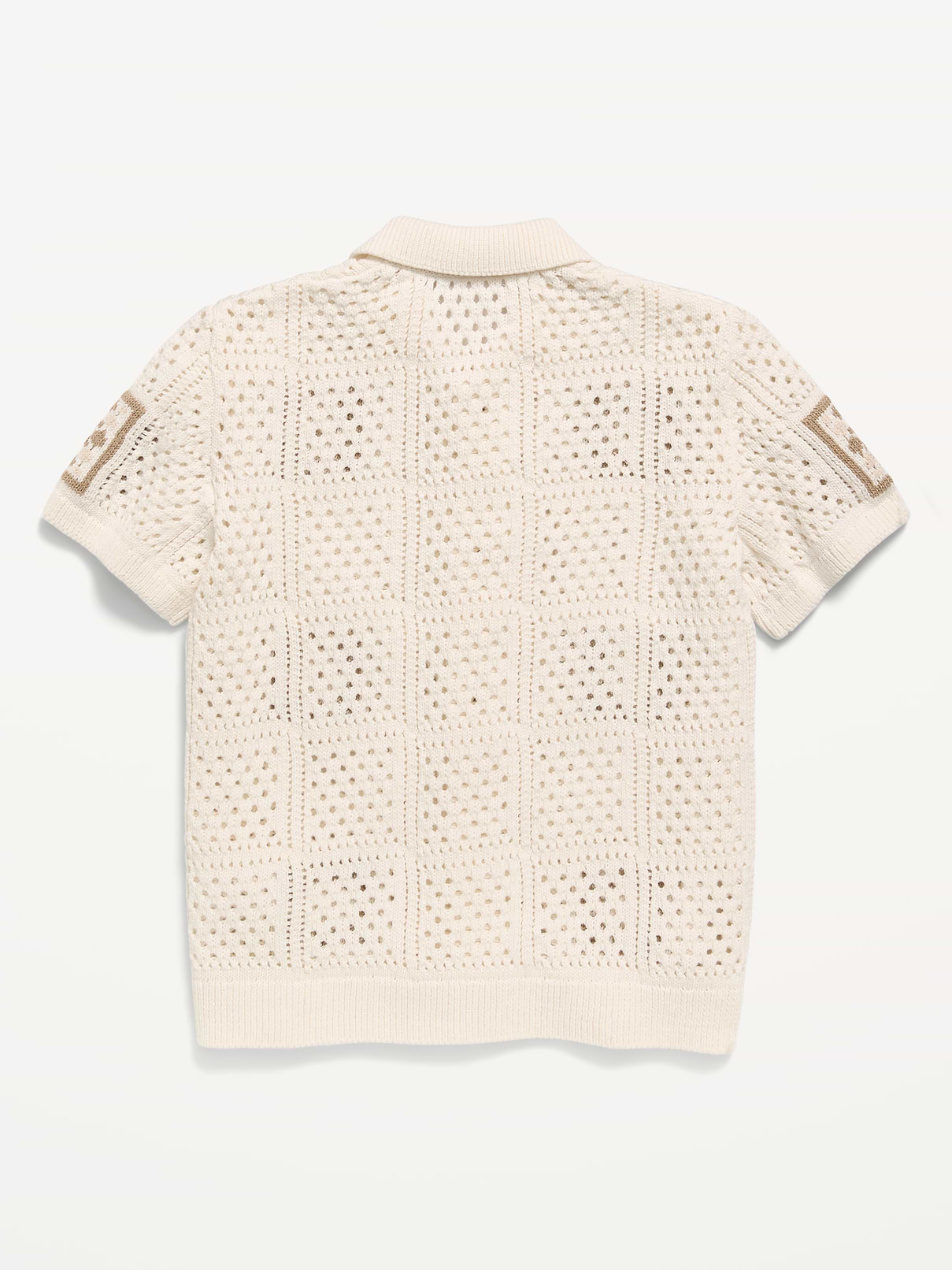 Image number 2 showing, Short-Sleeve Crochet-Knit Shirt for Boys