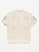 Image number 2 showing, Short-Sleeve Crochet-Knit Shirt for Boys