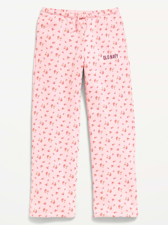 High-Waisted Logo Graphic Wide-Leg Sweatpants for Girls