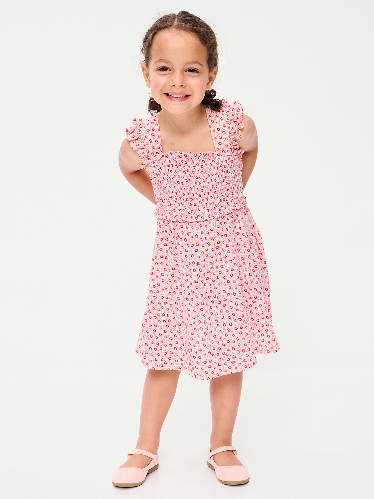 Image number 1 showing, Printed Sleeveless Smocked Dress for Toddler Girls