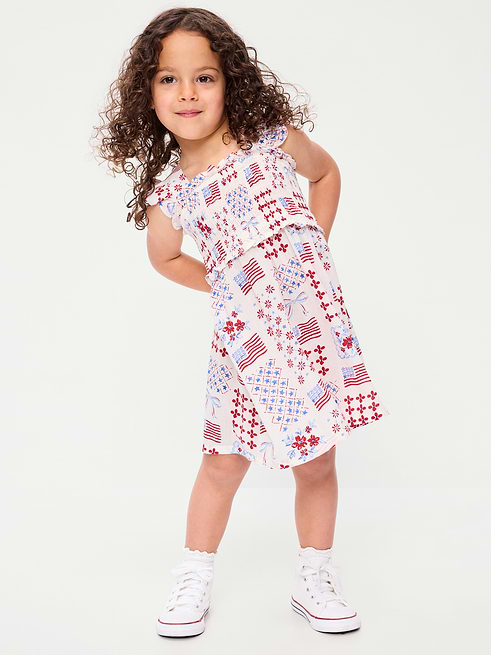 Printed Printed Sleeveless Smocked Dress for Toddler Girls on clearance at Old Navy — 50% off