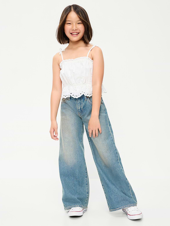 Jean coupe très généreuse à jambe large pour fille