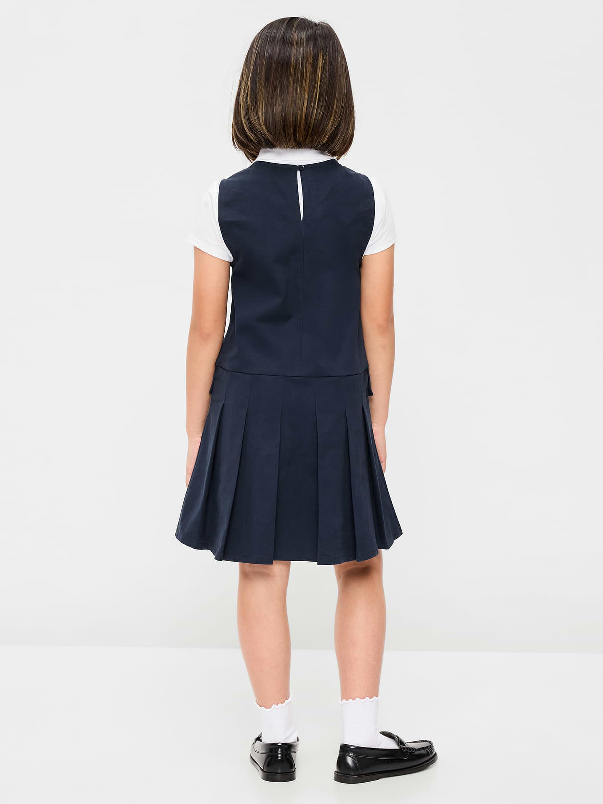 Image number 2 showing, School Uniform Sleeveless Twill Dress for Girls