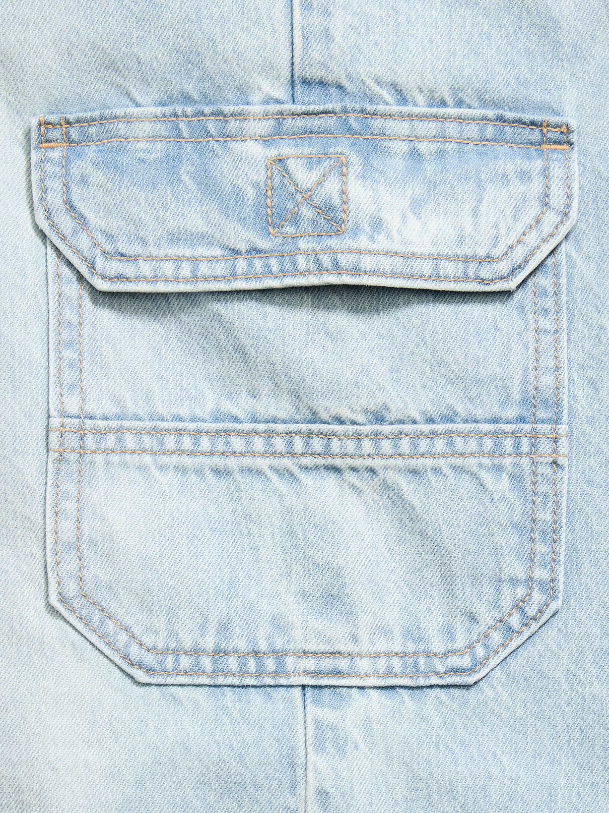 Image number 5 showing, Pull-On Low-Rise Super Baggy Wide-Leg Cargo Jeans for Girls