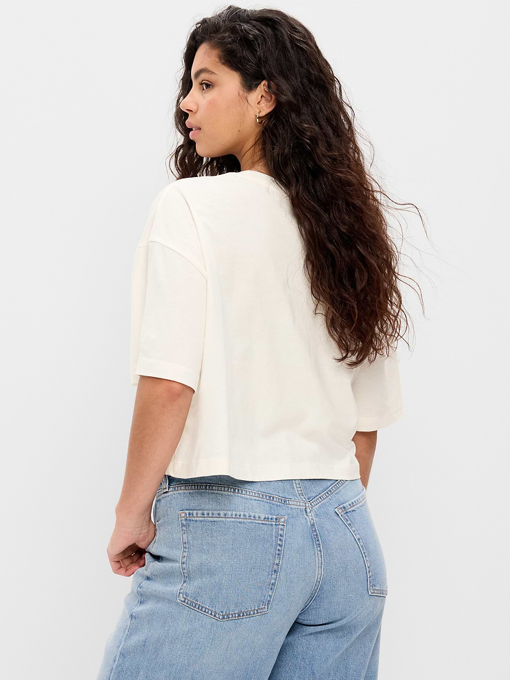 Image number 7 showing, Fleetwood Mac™ Crew-Neck Oversized Crop T-Shirt
