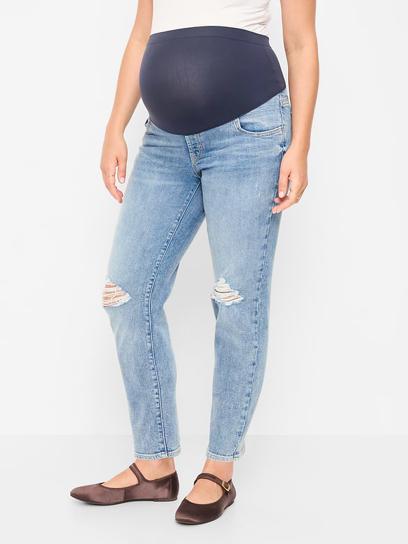 Maternity Full-Panel Straight Ankle Jeans