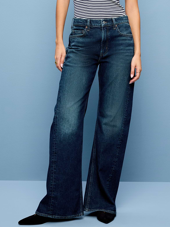 Mid-Rise Twisted-Seam Flare Jeans