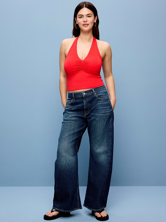 Mid-Rise Twisted-Seam Flare Jeans