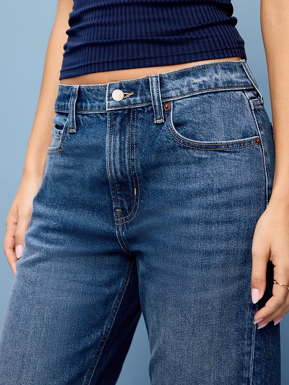 Mid-Rise Twisted-Seam Flare Jeans