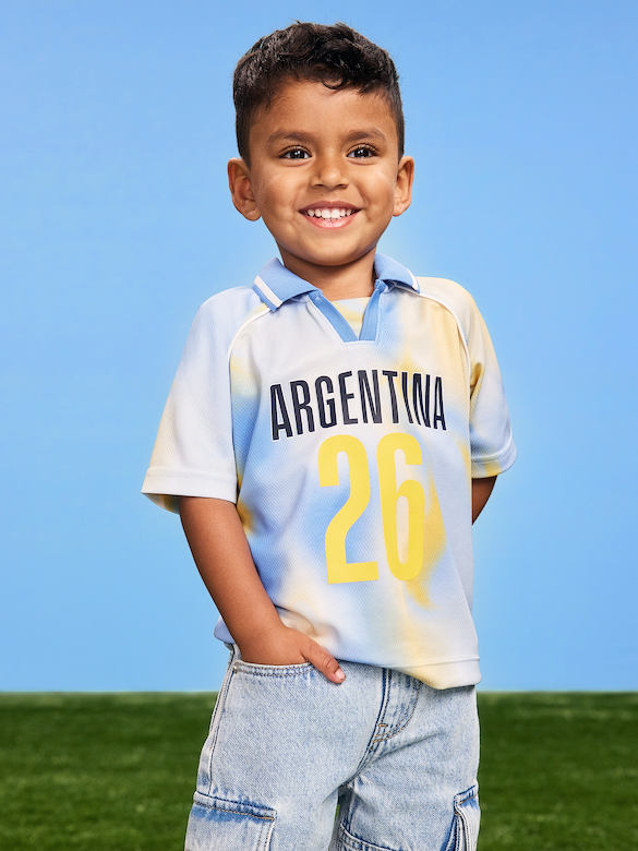 T-shirt à col en jersey Coupe du monde de la FIFA 26™, Argentine unisexe pour tout-petit