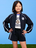Image number 1 showing, High-Waisted USA Shorts for Girls