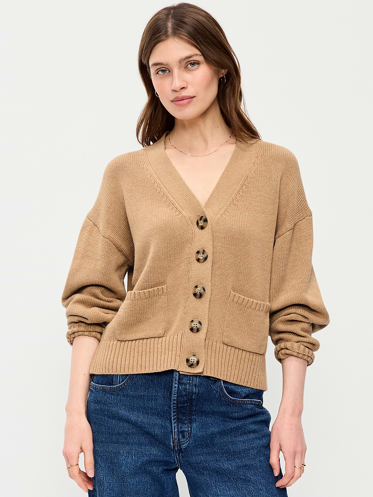Image number 1 showing, Relaxed V-Neck Cardigan Sweater