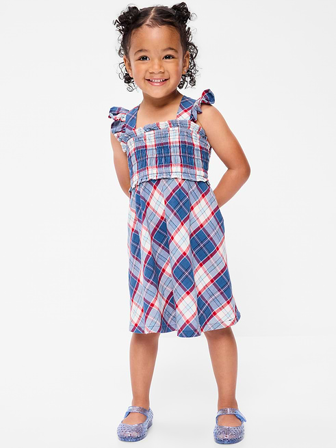 Sleeveless Sleeveless Plaid Smocked Dress for Toddler Girls on clearance at Old Navy — 50% off