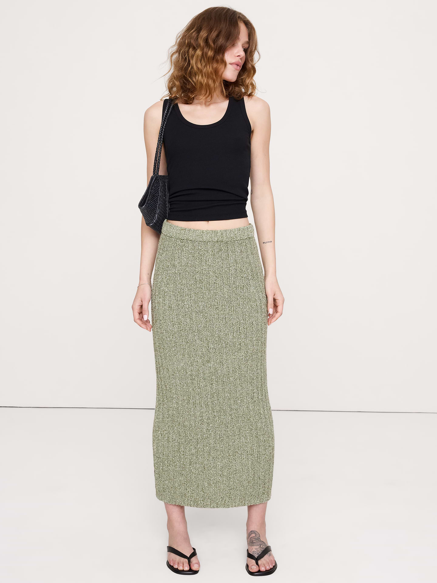 L'image numéro 4 présente Jupe en tricot de coton bouclé