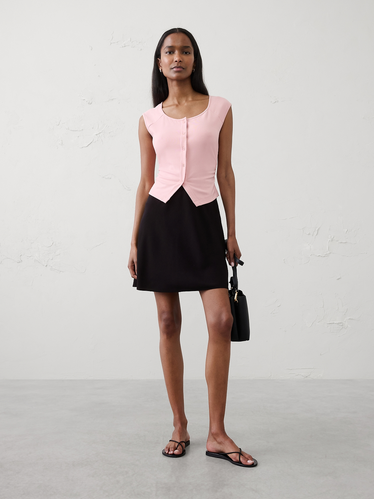 Soft Knit Buttoned Top | Banana Republic Factory