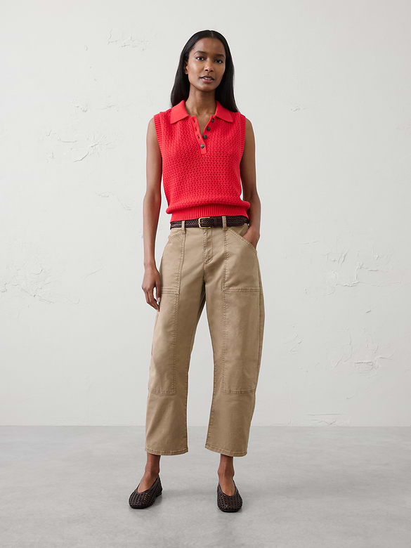 Cotton Crochet Sweater Polo