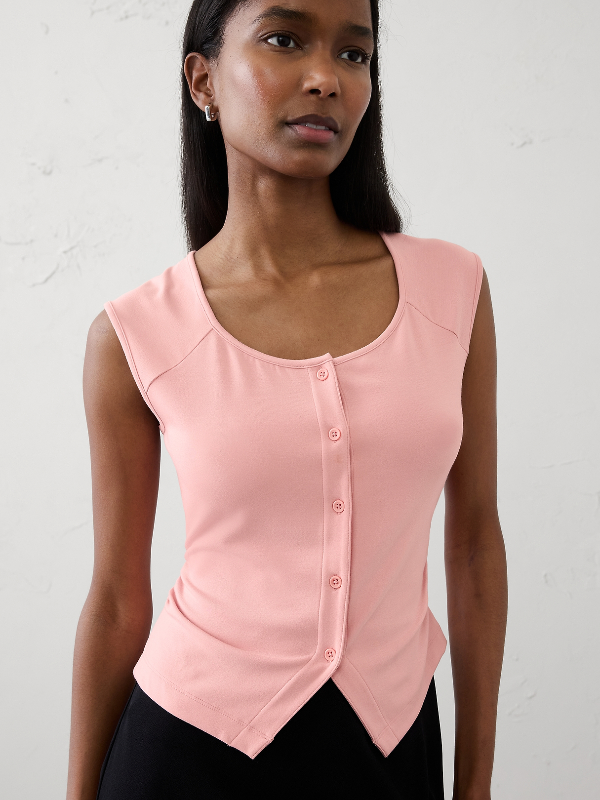Soft Knit Buttoned Top | Banana Republic Factory