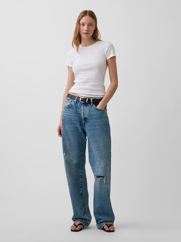 Image number 2 showing, Pointelle Crewneck T-Shirt