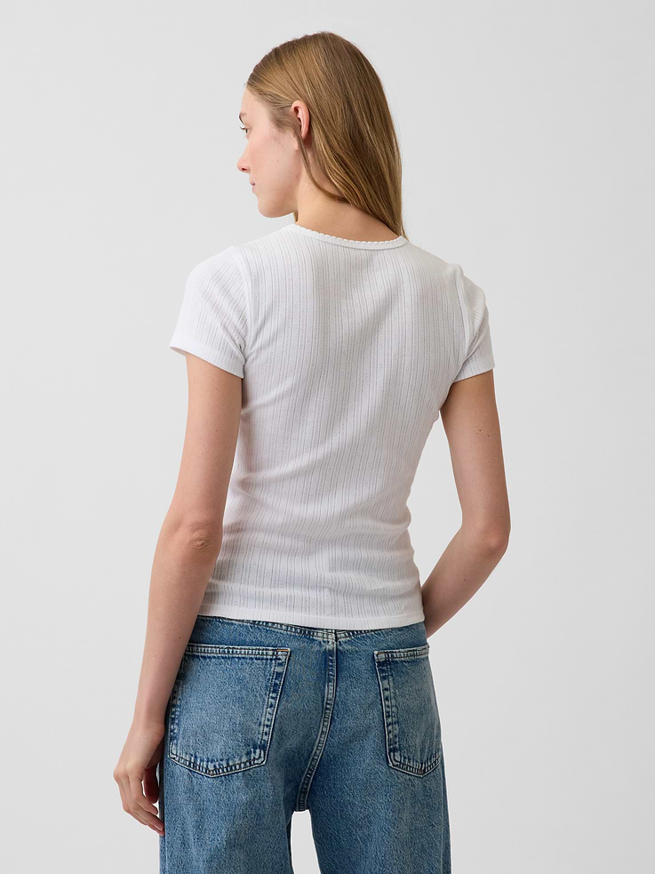Image number 3 showing, Pointelle Crewneck T-Shirt