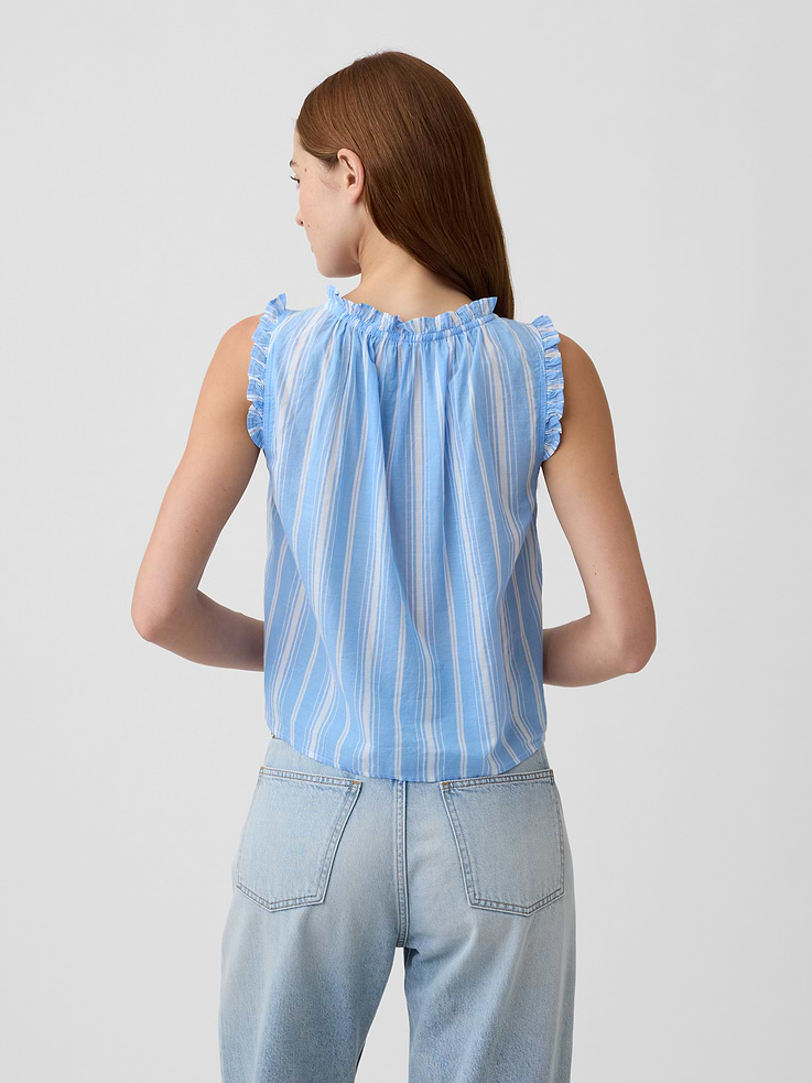 Image number 2 showing, Relaxed Sleeveless Tie-Neck Top