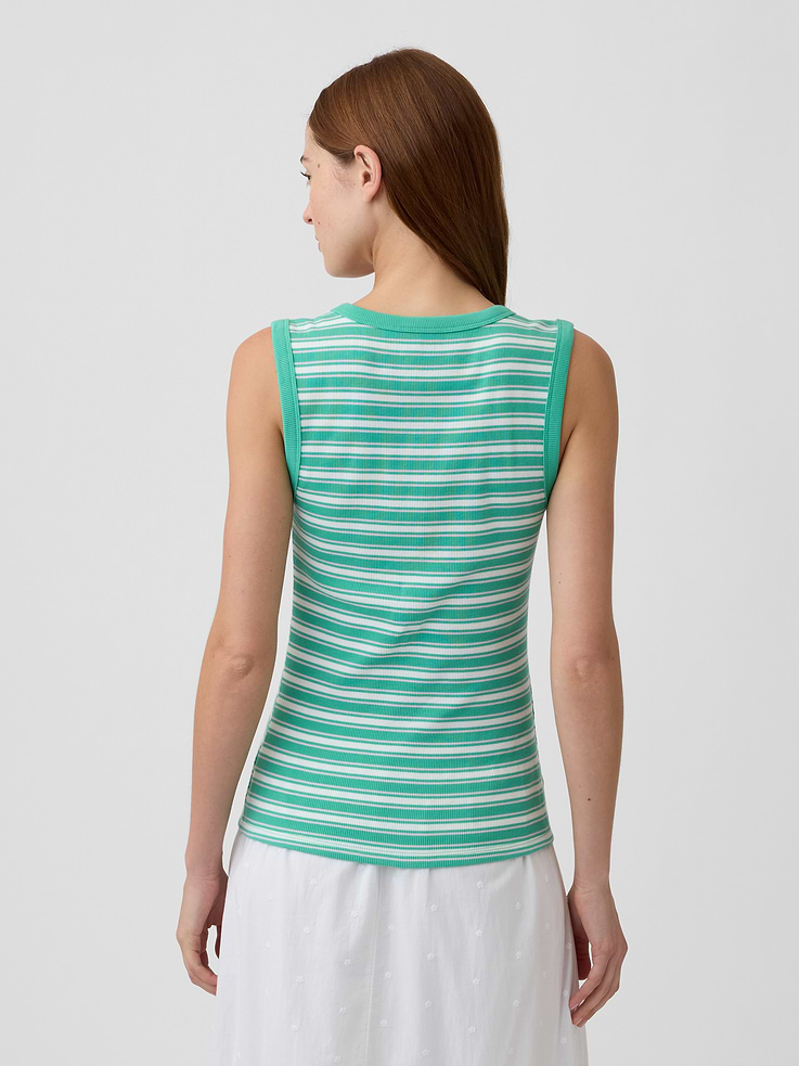 Image 2 of 5, Ribbed Scoopneck Tank Top