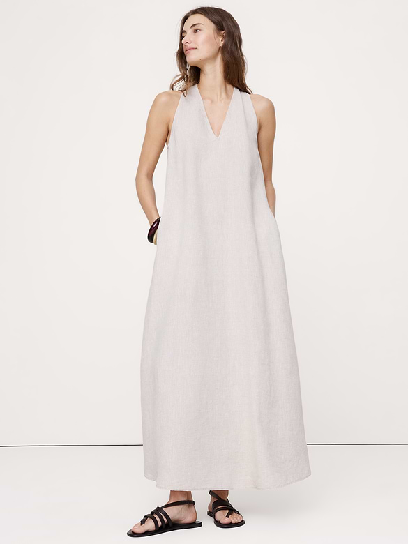 Linen Halter Maxi Dress