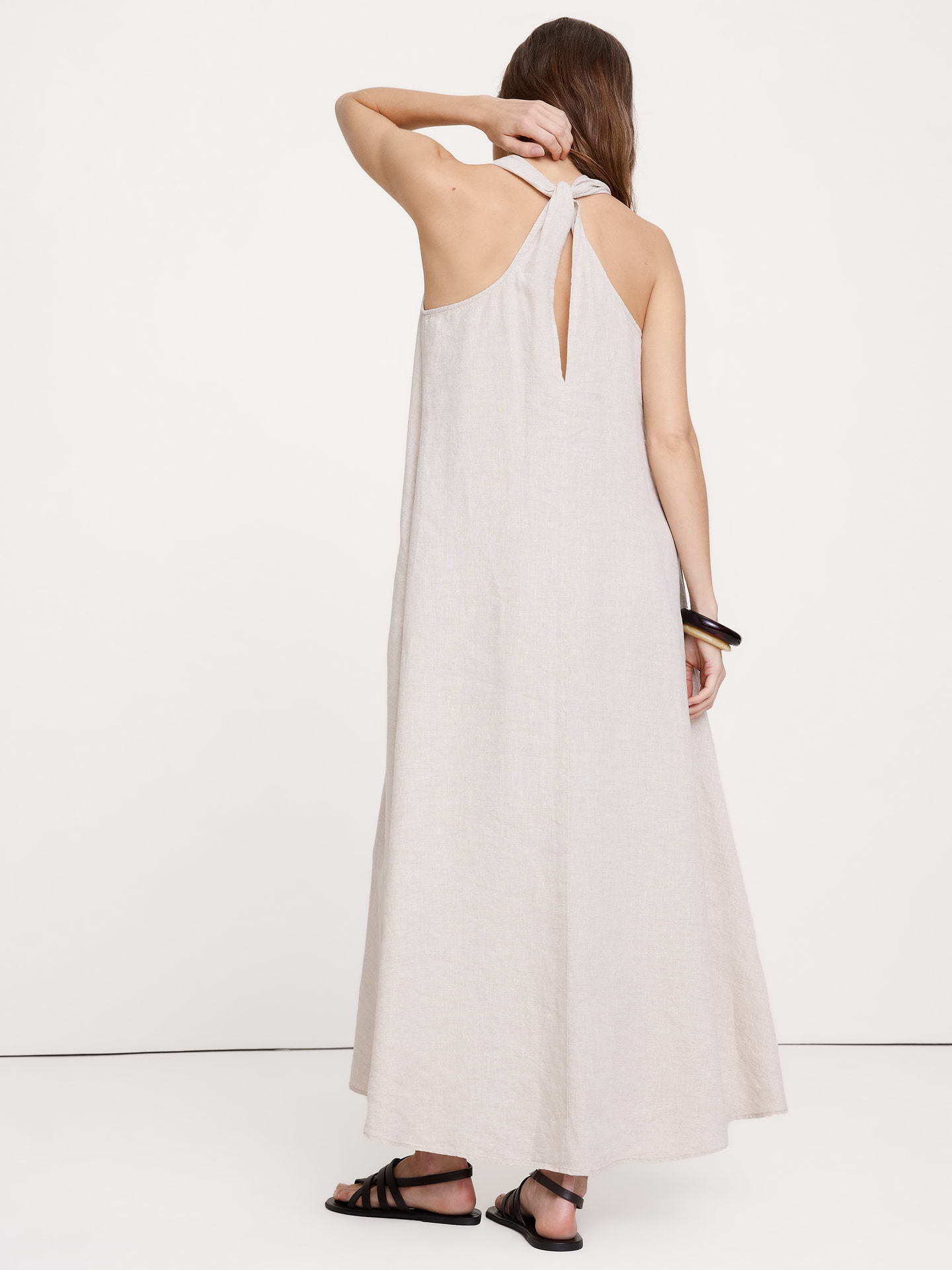 Image number 7 showing, Linen Halter Maxi Dress