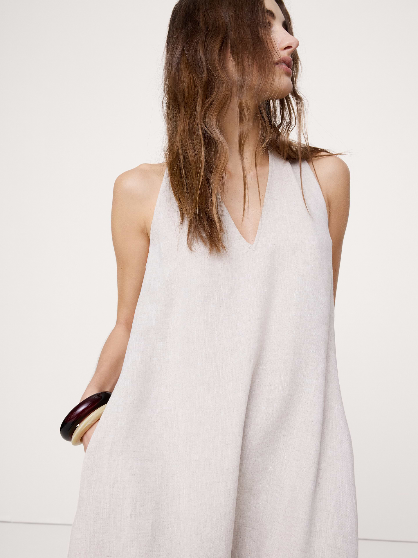 Image number 8 showing, Linen Halter Maxi Dress