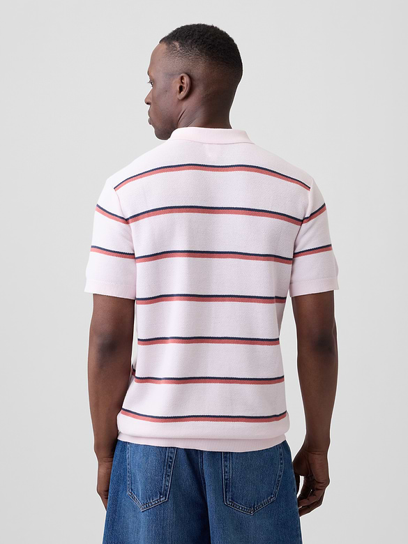 Stripe Sweater Polo Shirt