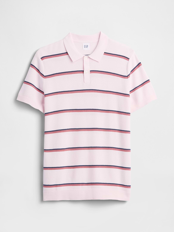 Stripe Sweater Polo Shirt