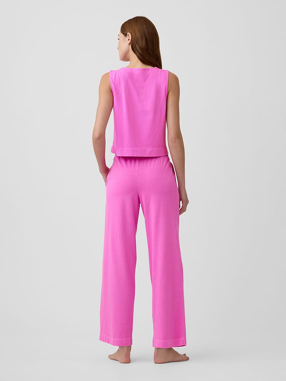 Heavyweight Pull-On Wide-Leg Crop Pants