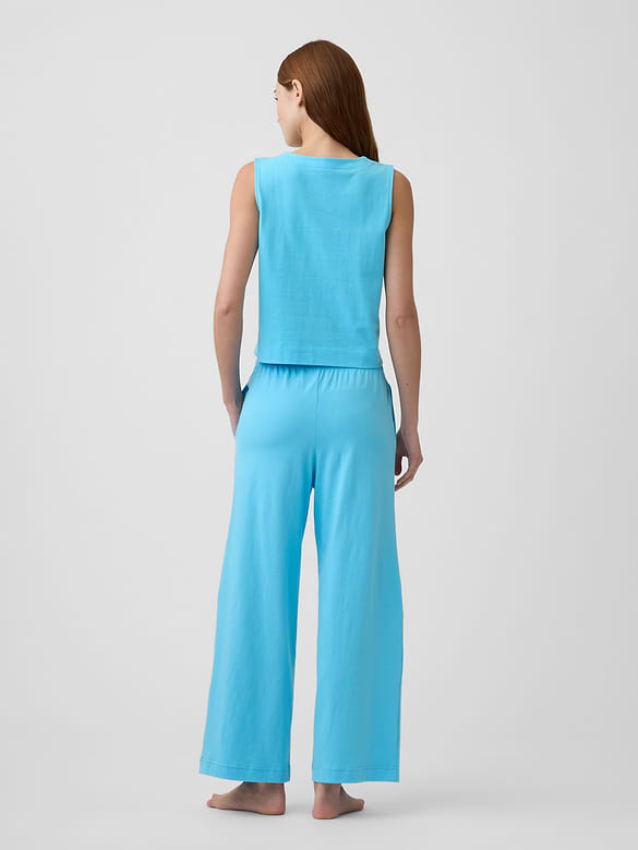 Heavyweight Pull-On Wide-Leg Crop Pants