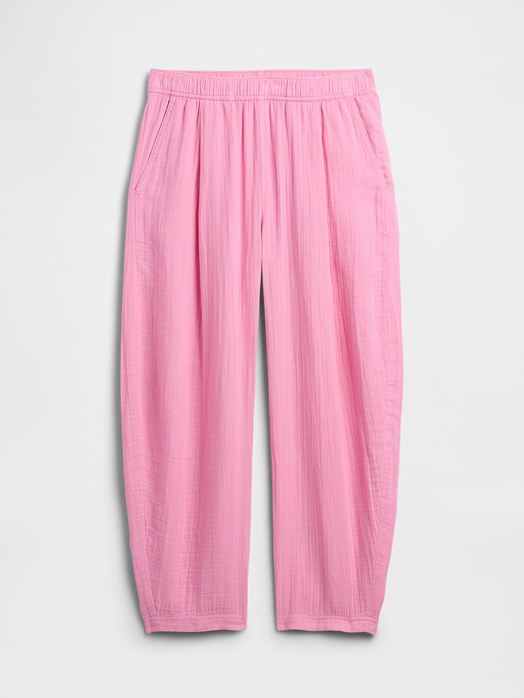 Image number 7 showing, Mid Rise Pull-On Barrel Gauze Pants