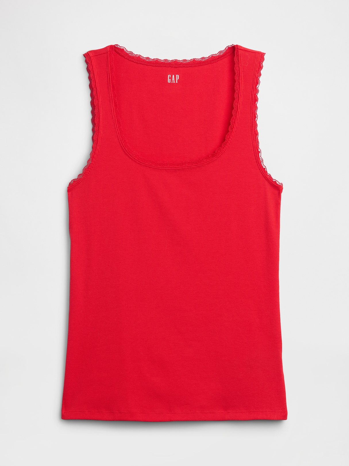 Ribbed Lace-Trim Tank Top | Gap Factory