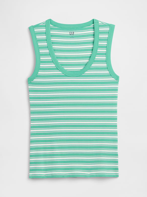 Ribbed Scoopneck Tank Top