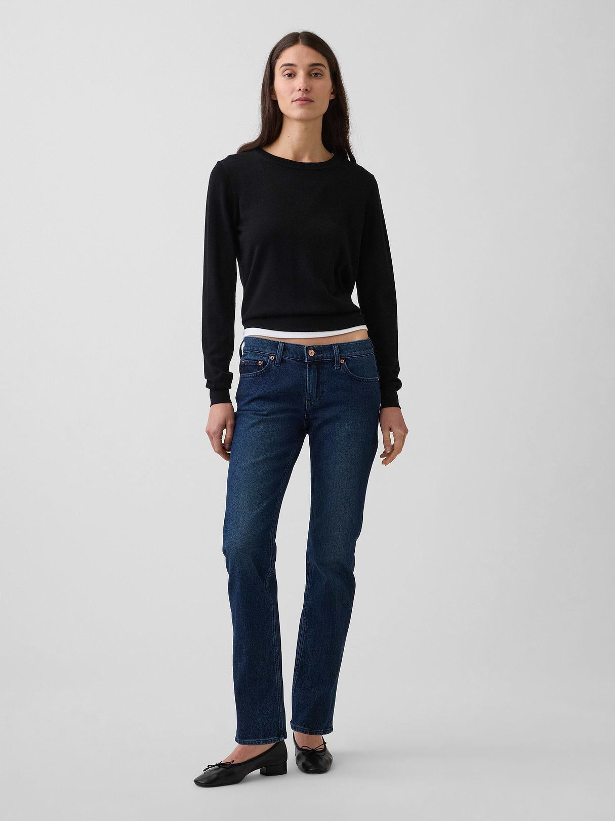 Low Rise '90s Slim Straight Jeans - Dark indigo by Gap