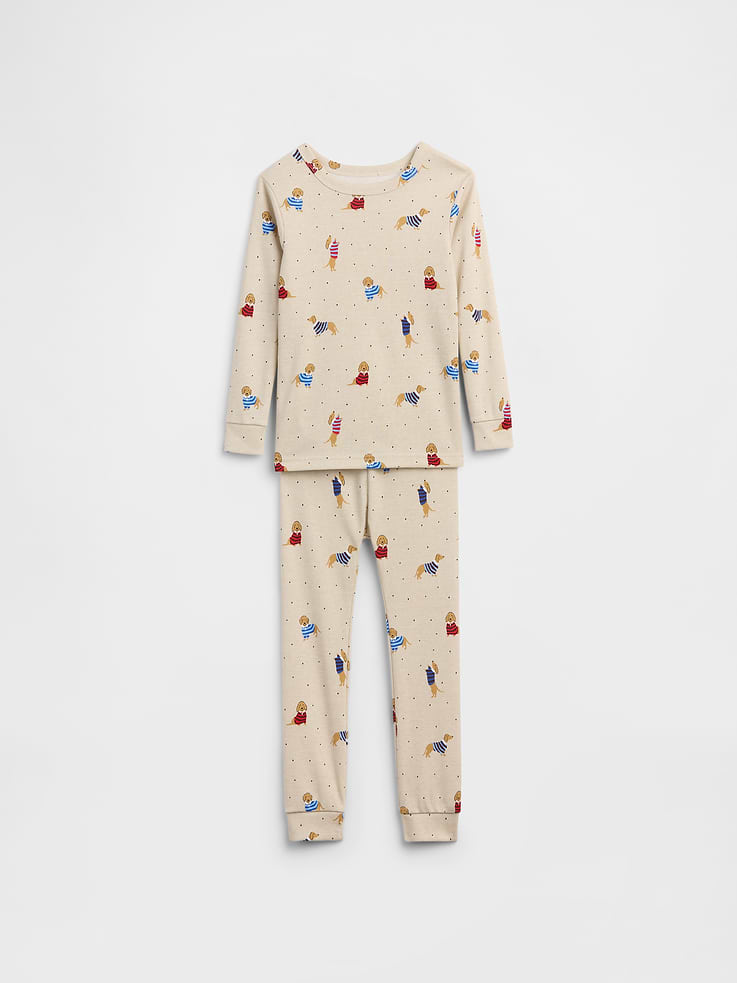 Image number 1 showing, babyGap Rugby Dog Print PJ Set
