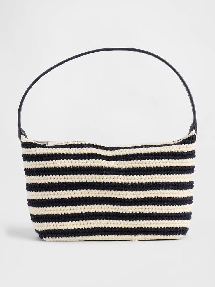 Image number 1 showing, Crochet Stripe Mini Bag