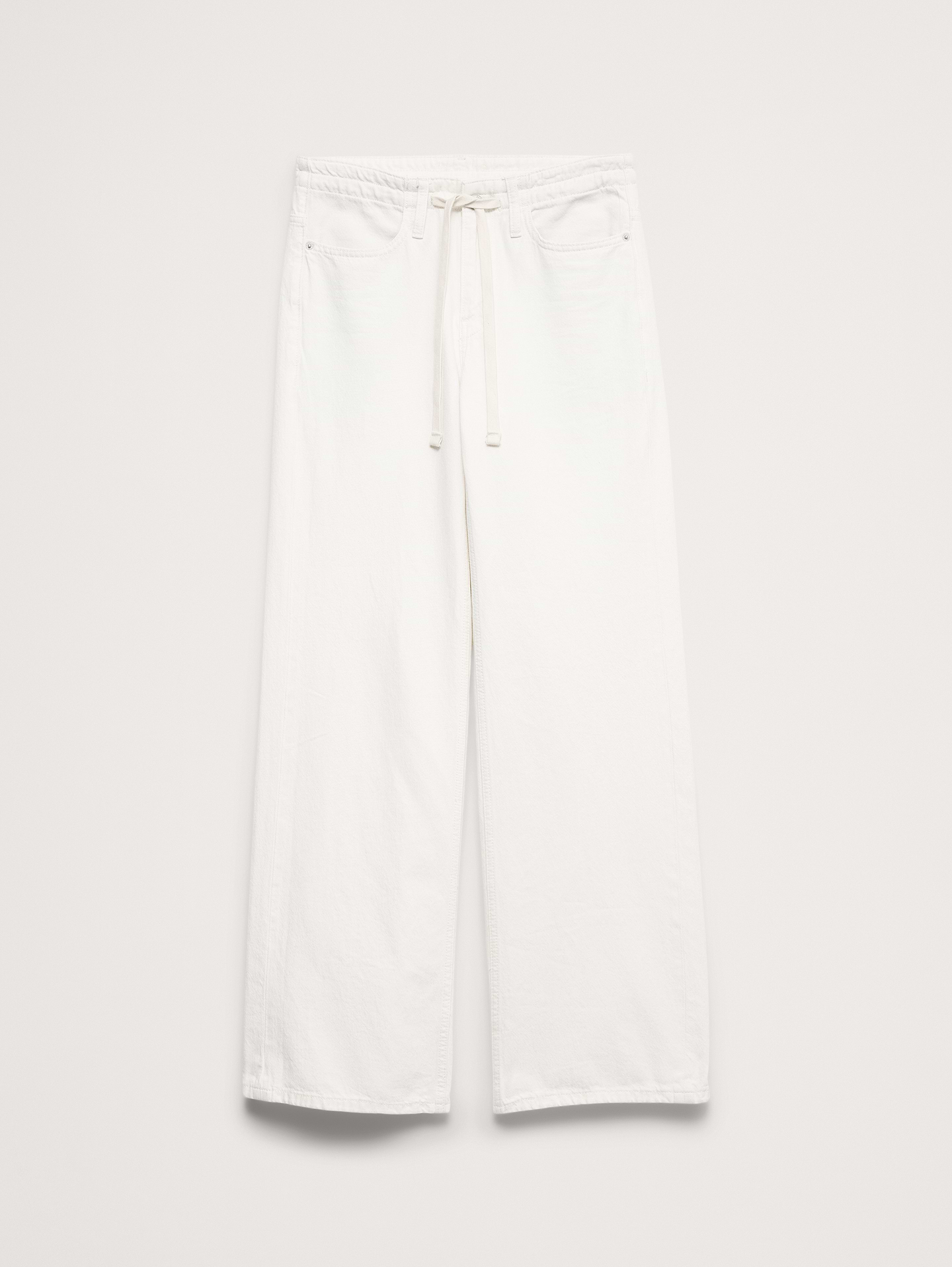 Image number 5 showing, Mid-Rise Wide-Leg Drawstring Jean