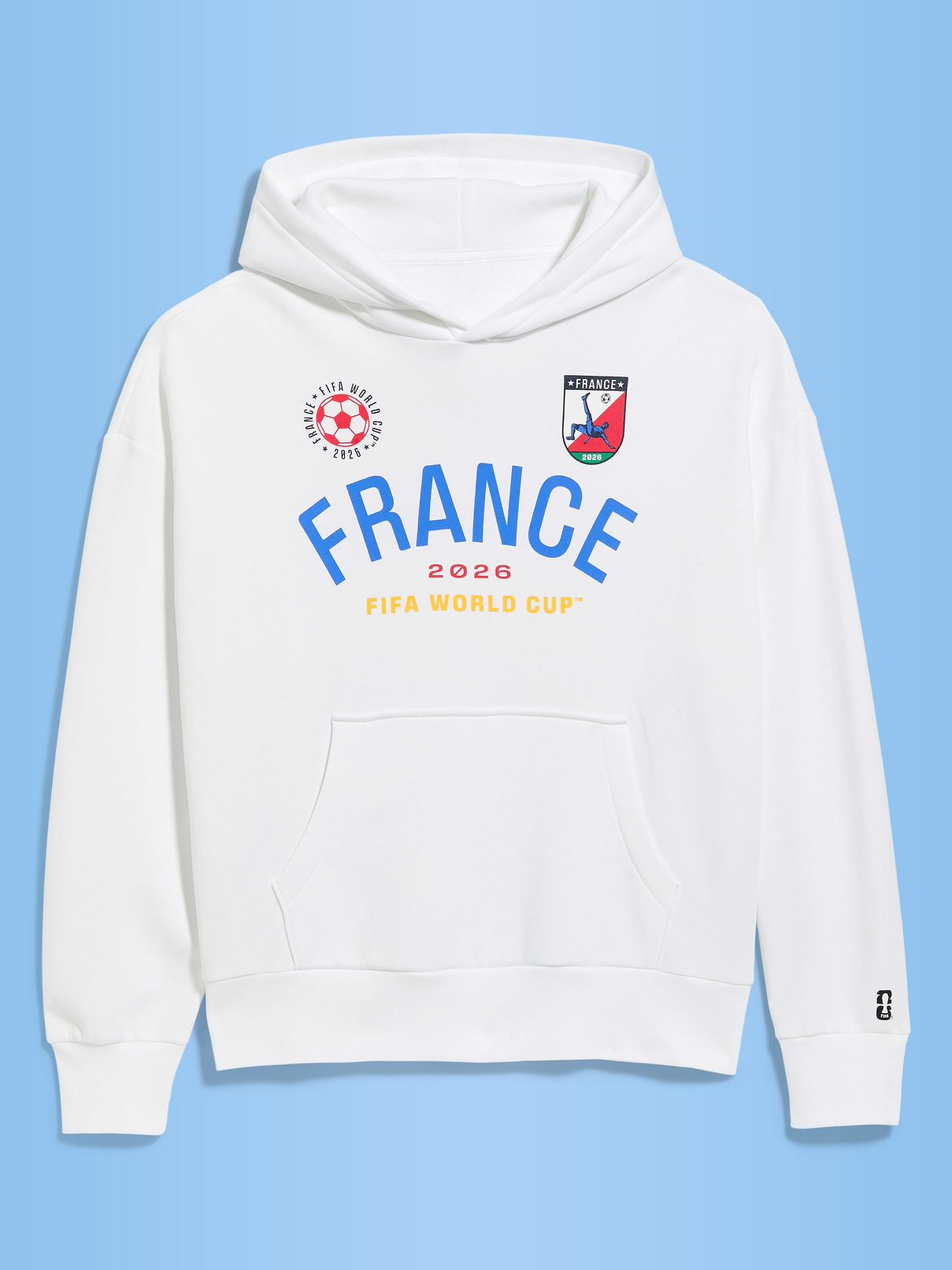 L'image numéro 1 présente Chandail à capuchon surdimensionné de la Coupe du monde de la FIFA 26™, France pour homme