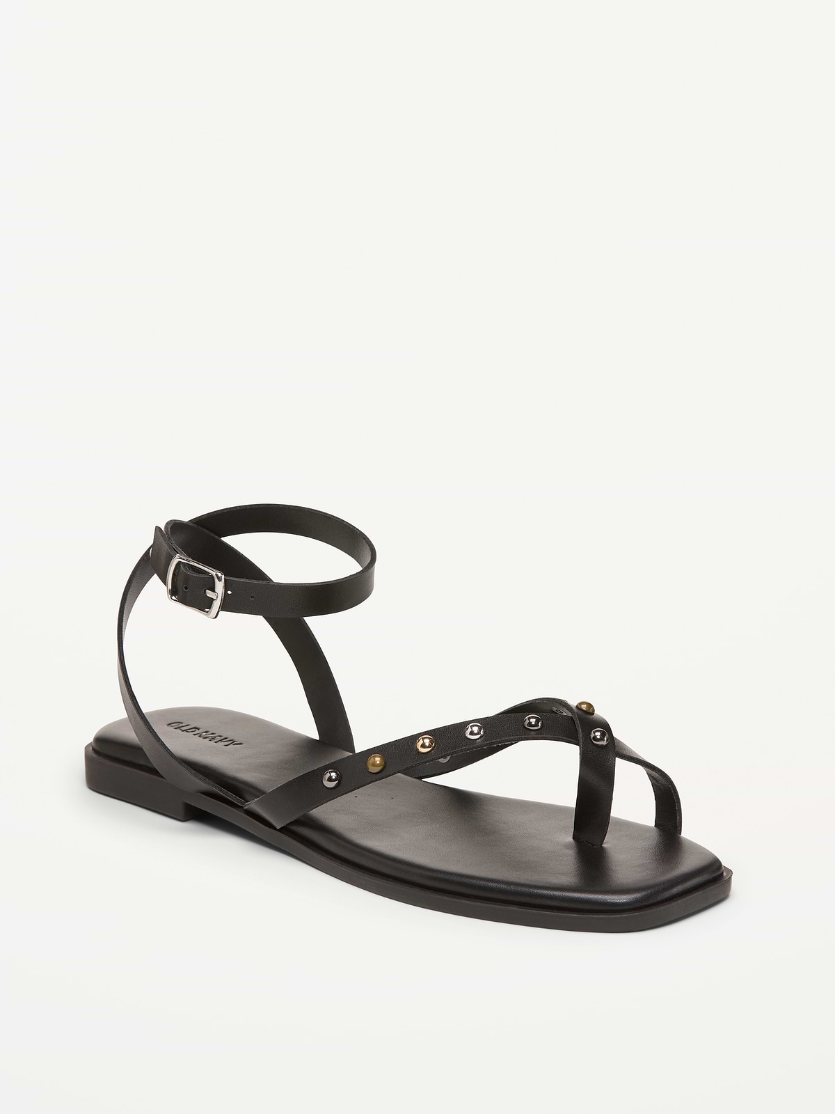 Studded Toe-Strap Sandals