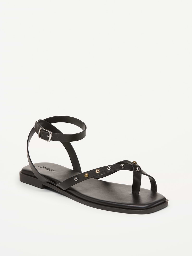 Image number 1 showing, Studded Toe-Strap Sandals