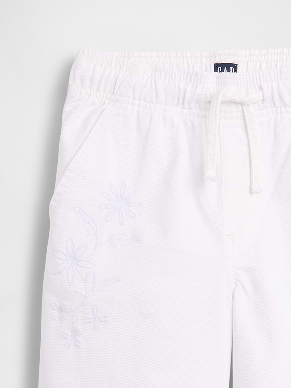 Kids Mid Rise Pull-On Wide-Leg Jeans