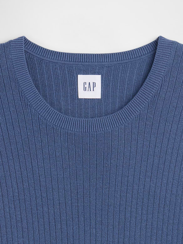 Ribbed Crewneck Sweater T-Shirt