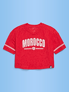 Image number 1 showing, FIFA World Cup 26™ Morocco Boxy Lace V-Neck T-Shirt for Girls