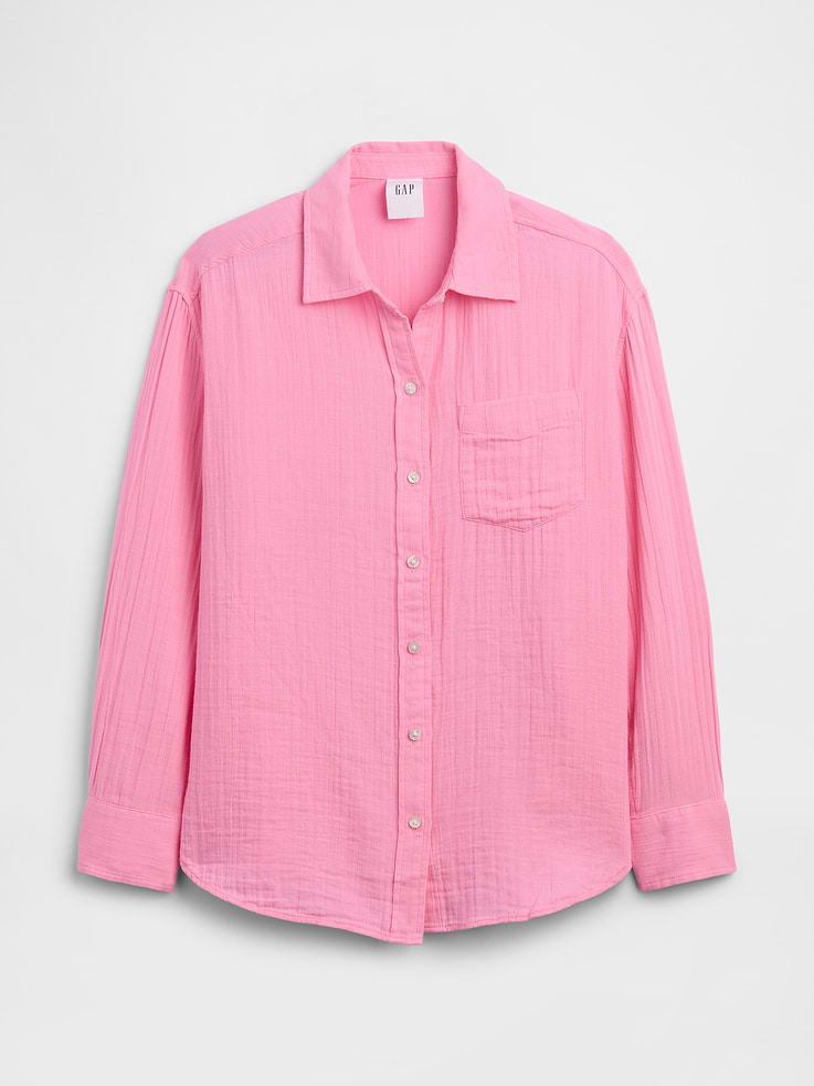 Image 5 of 5, Oversized Shirt in Gauze
